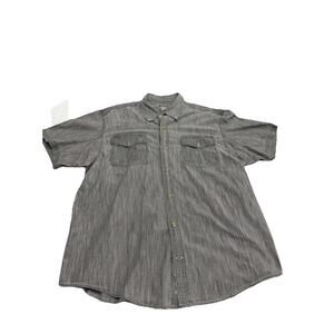 Duluth Trading Co Men’s Grey Button Down Short Sleeve Shirt Size 2XL